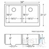 VIRTUO GRANITE FARMHOUSE/APRON DOUBLE BOWL KITCHEN SINK - Image 7